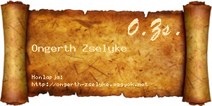 Ongerth Zselyke névjegykártya